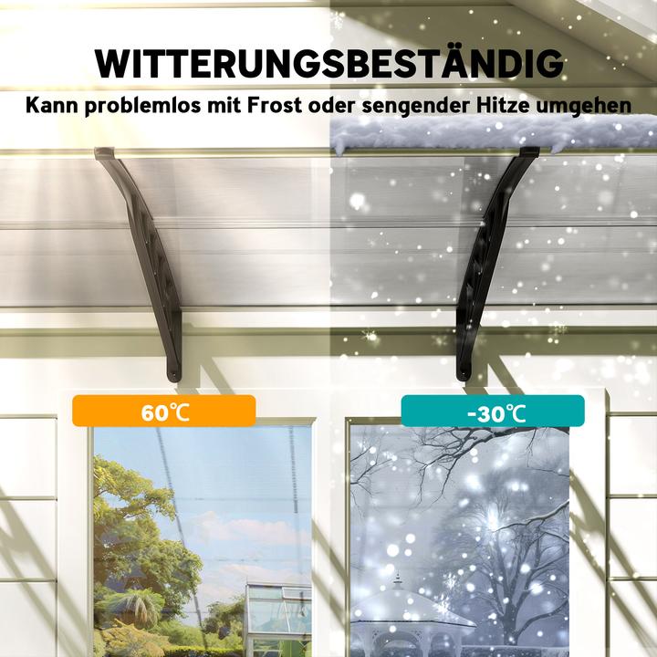 Image du produit Outsunny Pultvordach Polycarbonate, Aluminium Transparent+Schwarz