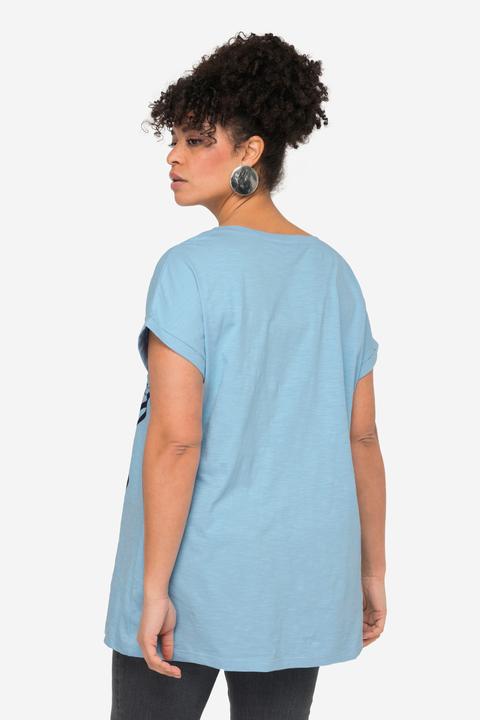 Image du produit Miamoda T-shirt oversized avec fleurs XL. Col V et manches courtes (XL)