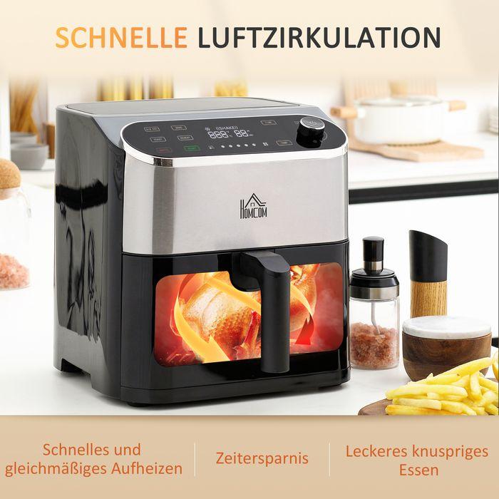 Image du produit Swisshandel24 Friteuse à air chaud Airfryer écran tactile 6,5 L 1350 W Minuterie 4en1, fenêtre de contrôle