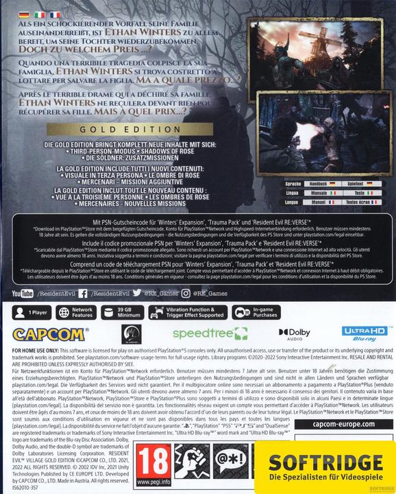 Immagine prodotto Capcom Resident Evil Village - Gold Edition (PS5, IT, DE, FR)