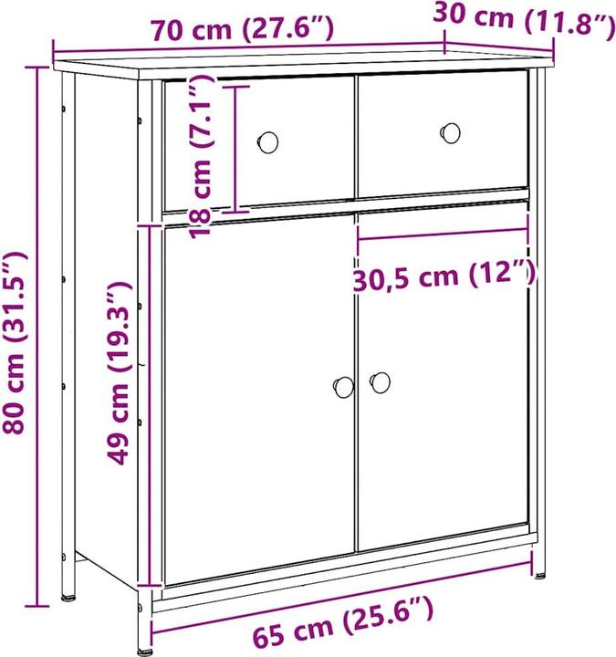 Immagine prodotto VidaXL Credenza (70 x 30 x 80 cm)