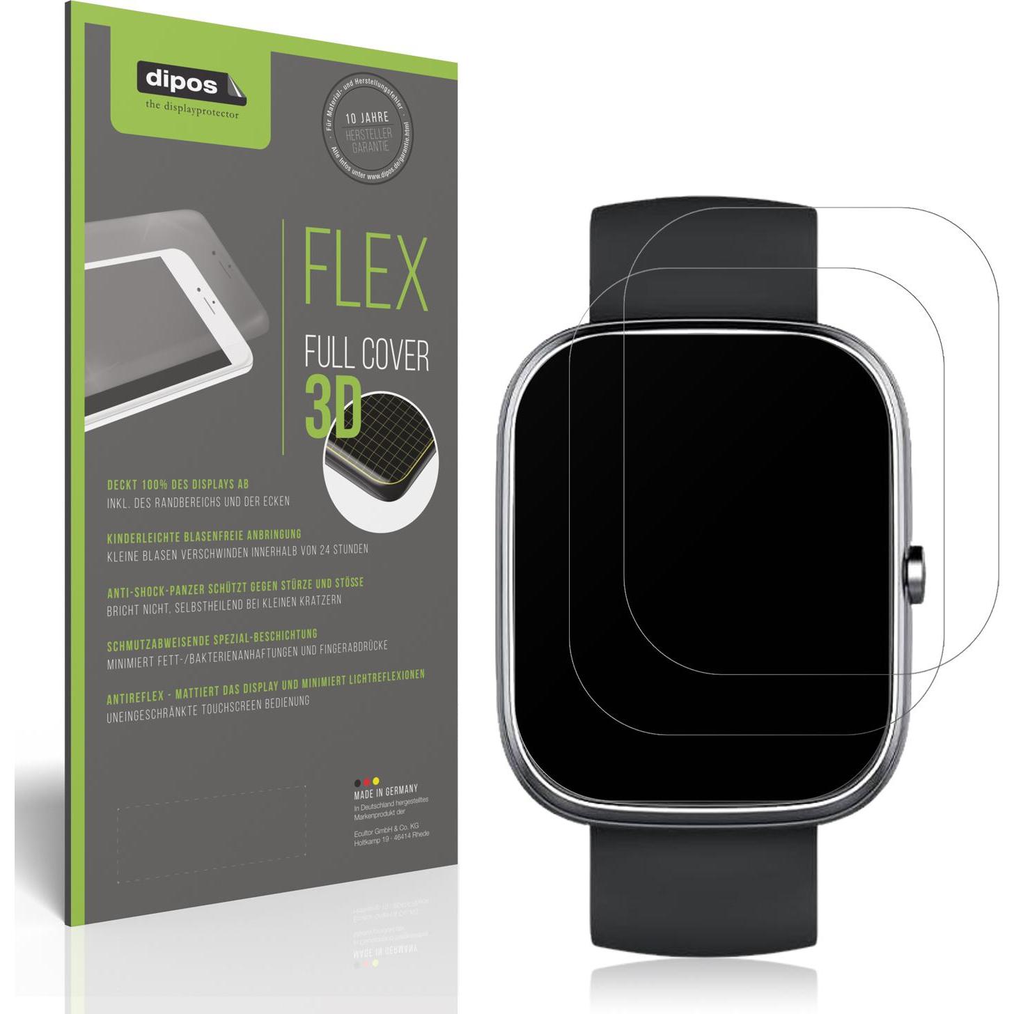 Dipos Full Cover Schutzfolie Matt, Smartwatch Schutzfolie, Transparent