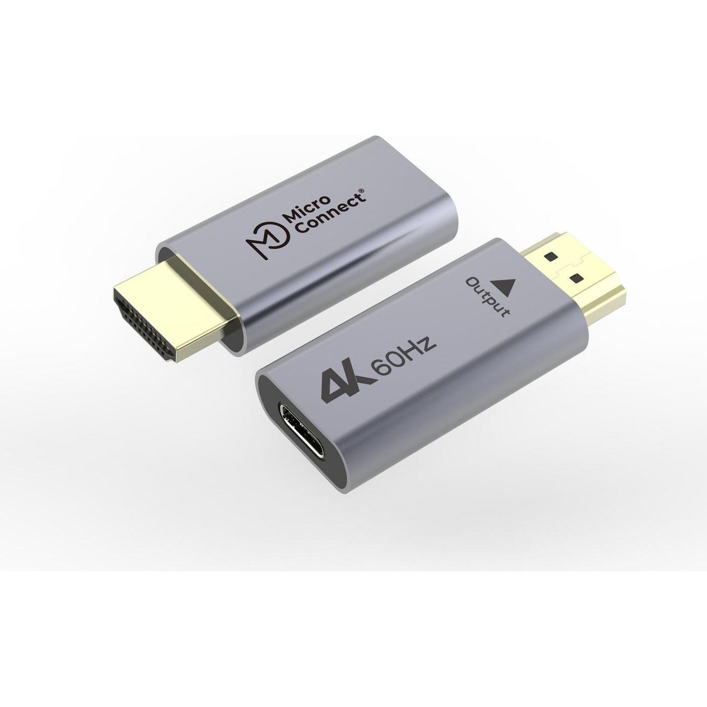 MicroConnect HDMI zu (USB-C), Adattatore dati + video, Grigio