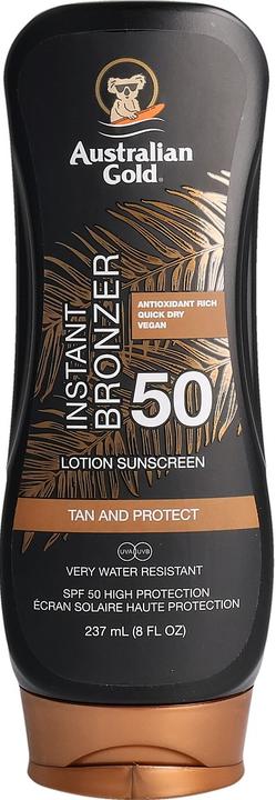 Australian Gold Lotion avec agent bronzant (Lotion solaire, SPF 50, 237 ml)
