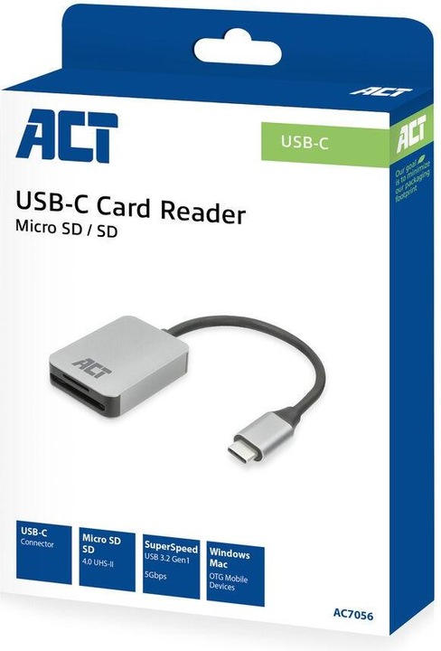 Produktbild USB-C card reader for SD and micro SD, SD 4.0 UHS-II