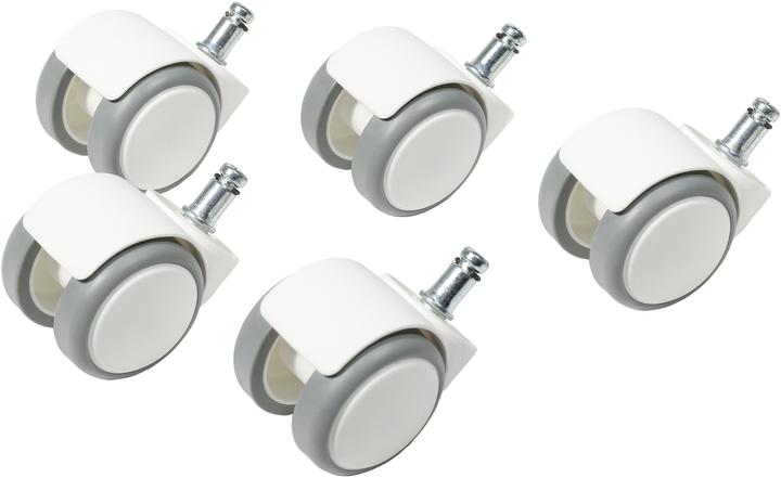 Topstar Roulettes pour sols durs 6991W blanc pour S'neaker 5 pièces