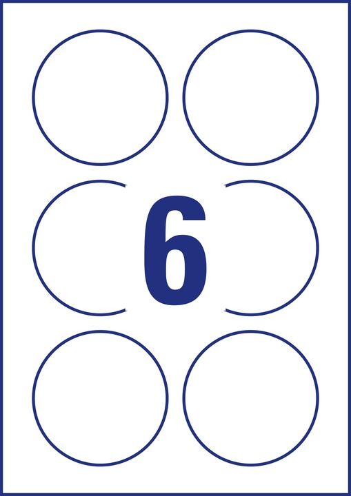 Produktbild Avery Zweckform Kennzeichnungsetiketten, Durchmesser: 80 mm weiss, rund, wiederverwendbar, Papier blanko