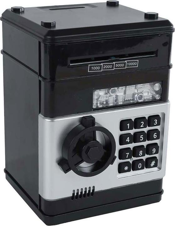 Hippo Geldtresor mit Geheimcode Schwarz, 19,5cm