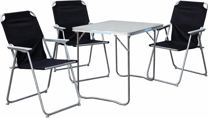 Produktbild Mojawo 4-teiliges Campingmöbel Set Alu L70xB50xH59cm schwarz