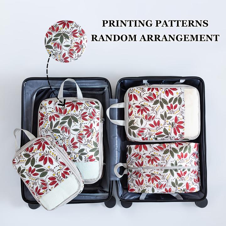 Immagine prodotto Only-Bags.Store 4er Set komprimierter Reise-Organizer, Polyester-Packwürfel mit Positionierungsdruck