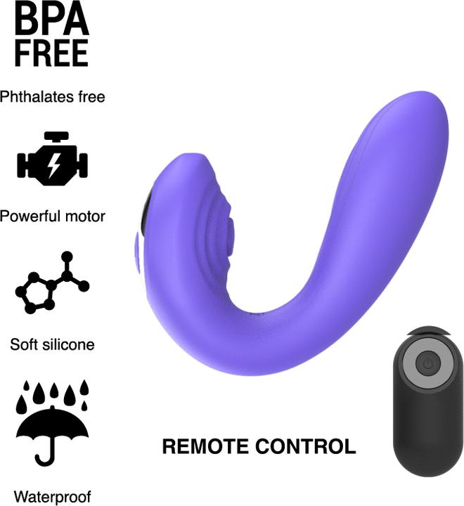 Actual product image Mr Boss Josef Pulsation & Vibration Remote Control For Couples