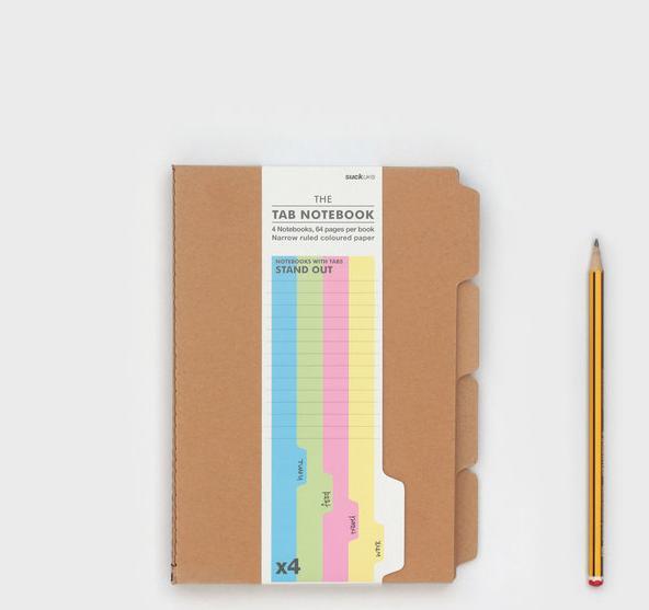 Image du produit Suck UK Onglet Notebook A6 Kraft (A6, À rayures, Couverture souple)