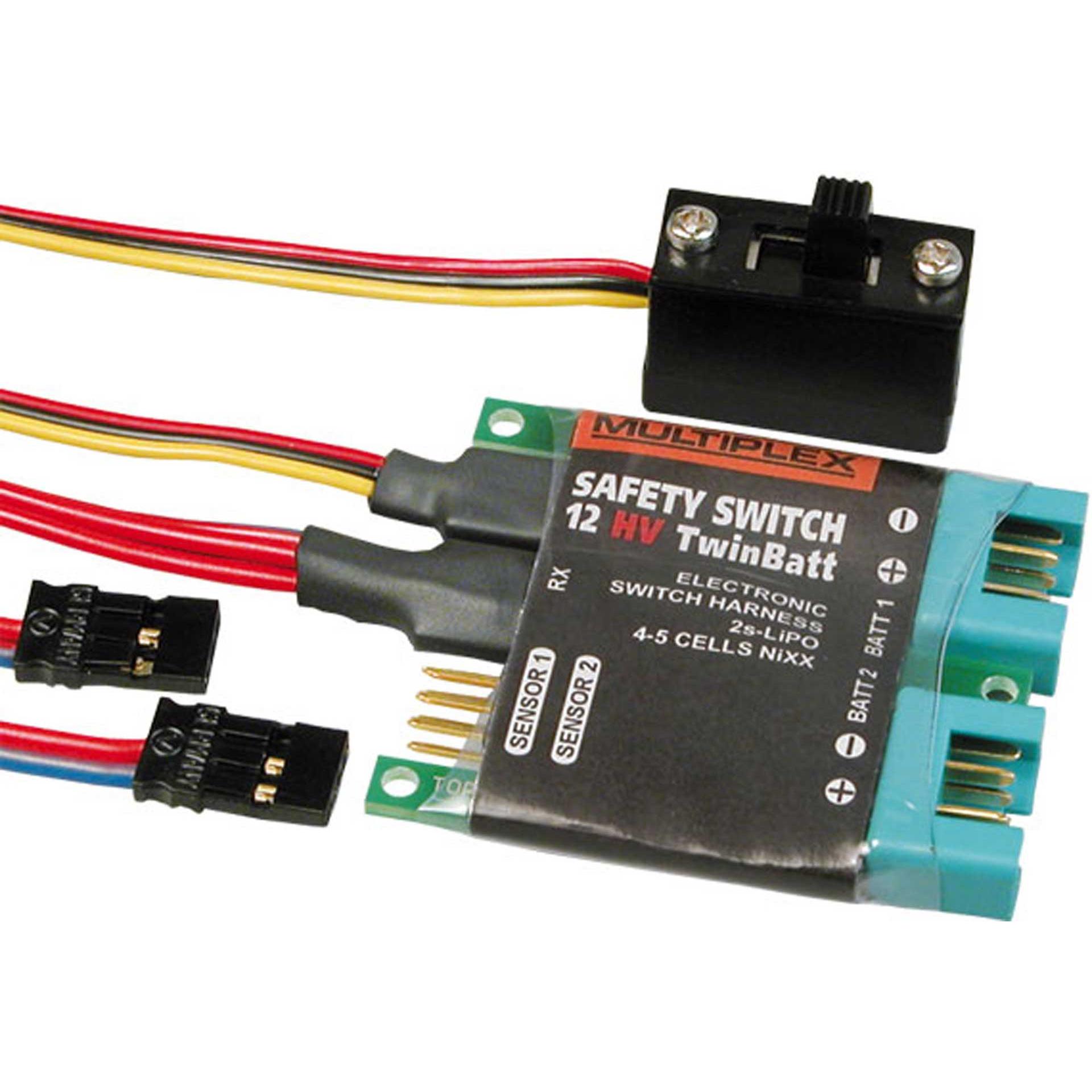 Multiplex Safety Switch 12HV Twin Batt mit Graupner JR Stecker
