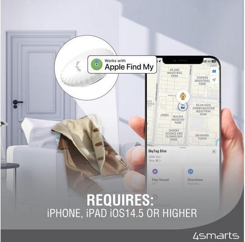 Produktbild 4smarts SkyTag Slim 4er Set 2x weiss, 1x schwarz, 1x rot (iOS)