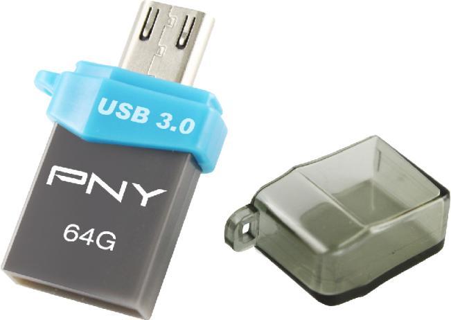 Produktbild PNY DUO-LINK OTG OU3 64GB USB3.0 (64 GB, Micro USB-B, USB-A)