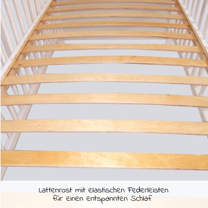 Produktbild jonka Gitterbetten Babybett-Komplett-Set Mona inkl. Bettwäsche, Himmel (70 x 140 cm)