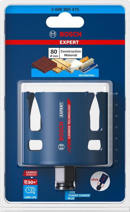 Produktbild Bosch Professional Zubehör EXPERT Construction Material Lochsäge, 80 x 60 mm (80 mm)