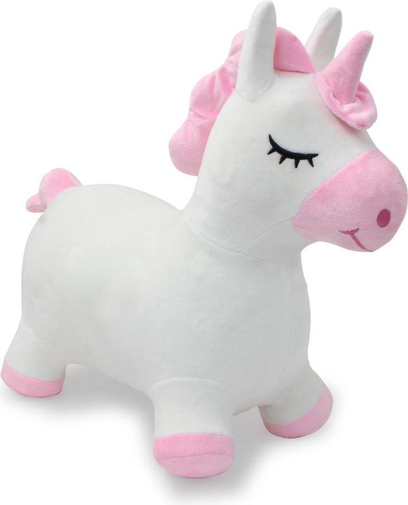 Jamara Hüpftier Einhorn mit Plüschbezug und Pumpe