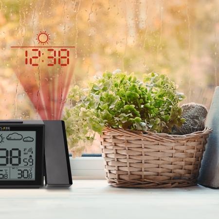 Actual product image Explore Scientific Oregon Scientific RPW3009 Digital Alarm Clock Black