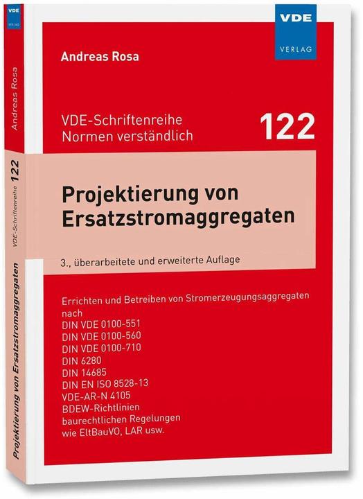 Produktbild Projektierung von Ersatzstromaggregaten (Deutsch, Andreas Rosa, 2018)