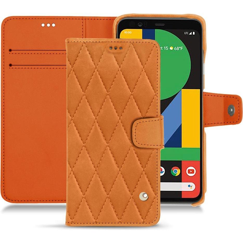 Noreve Lederschutzhülle Wallet (Google Pixel 4 XL), Smartphone Hülle, Orange