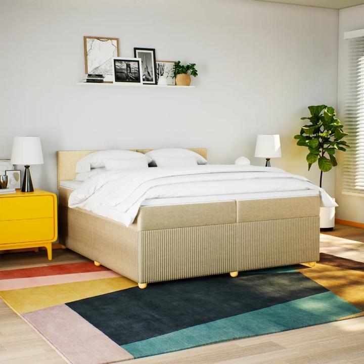 Produktbild vidaXL Bo x springbett mit Matratze 200 x 200 cm Stoff (200 x 200 cm)