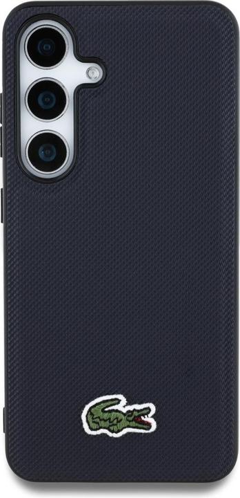Actual product image Lacoste Case Iconic Petit Pique Woven Logo MagSafe for Samsung Galaxy S25 navy blue (Samsung Galaxy S25)