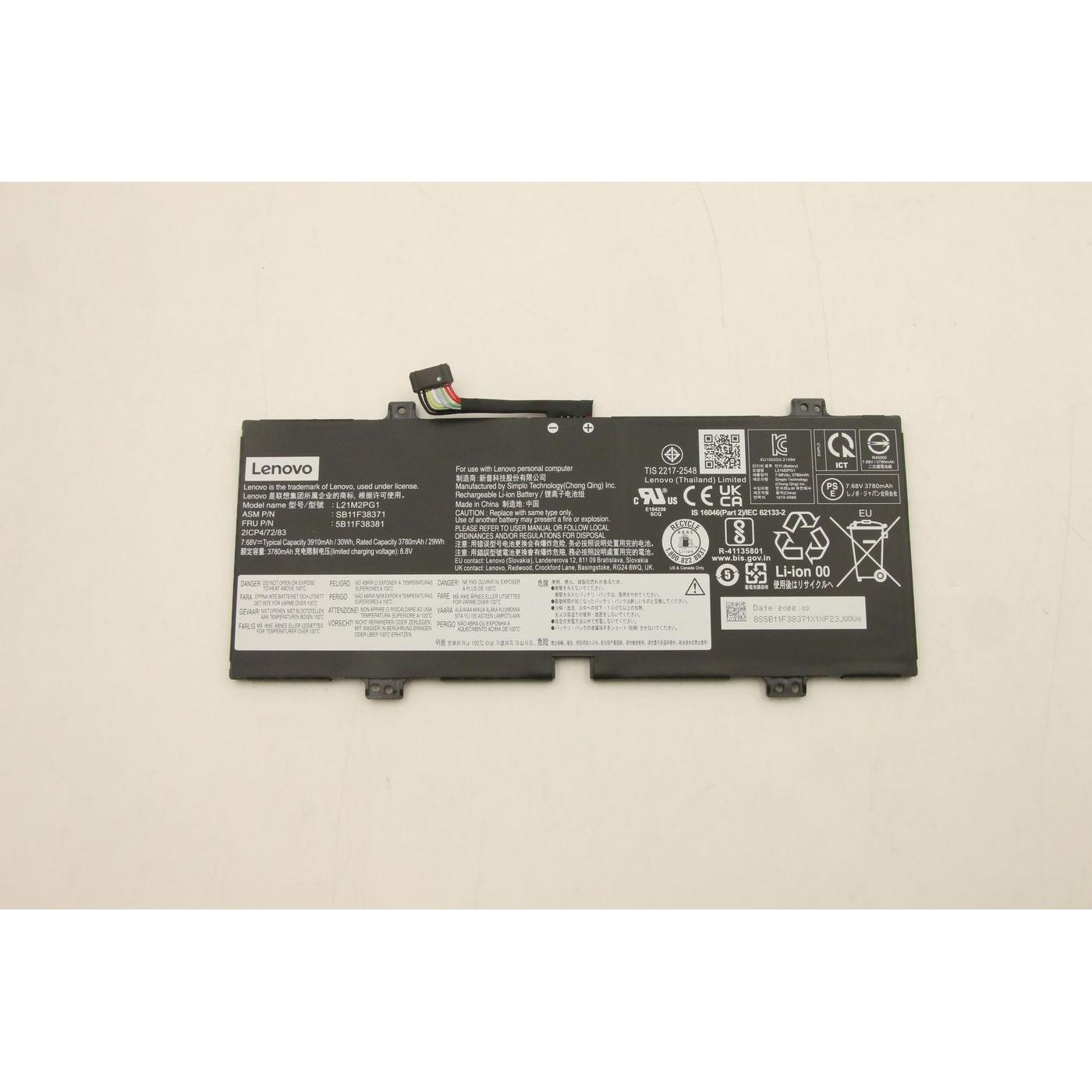 Lenovo BATTERY 2cell 30Wh 7.68V (2 Zellen), Notebook Akku