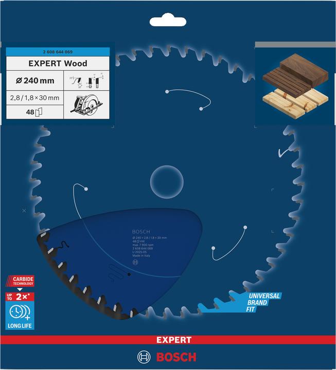Actual product image Bosch Professional Zubehör Circular saw blade Expert for Wood, 240 x 30 x 2.8 mm, 48