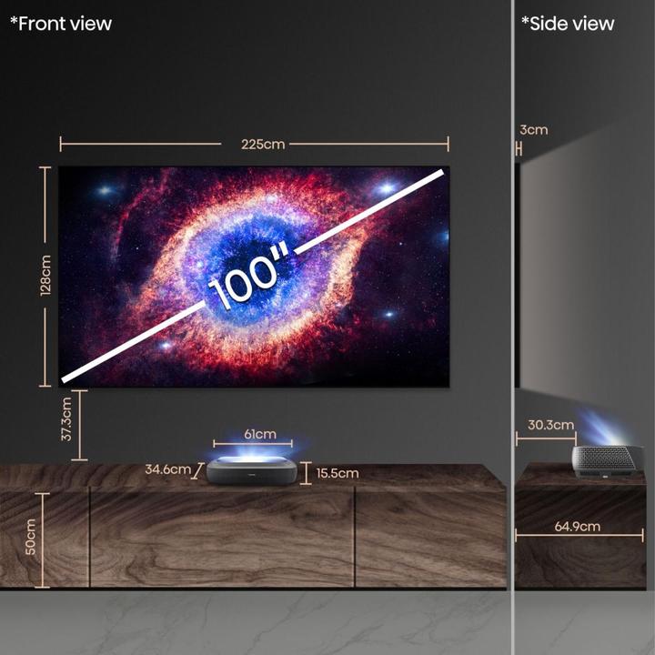 Actual product image Hisense 100L9HD incl. 100" ALR Daylight screen (4K, 3000 lm, 0.25:1)