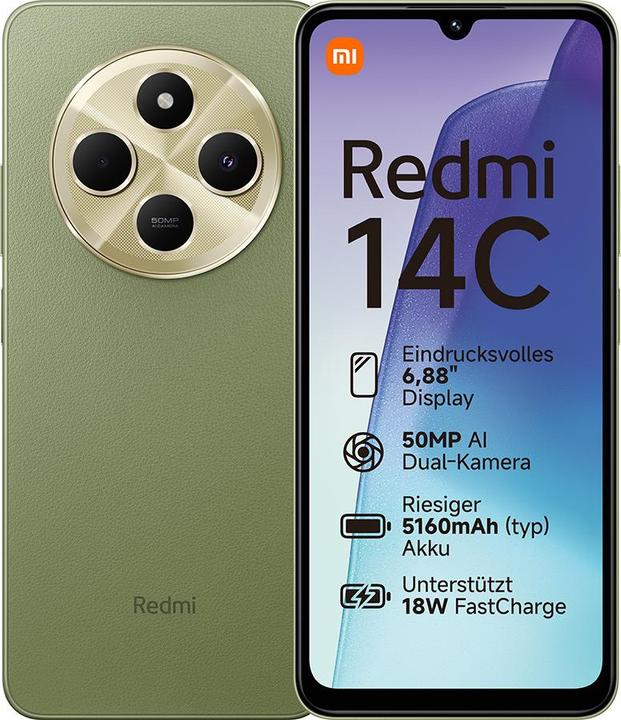 Image du produit Xiaomi Redmi 14C (256 Go, Dites Vert, 6.88", Double SIM, 50 Mpx, 4G)