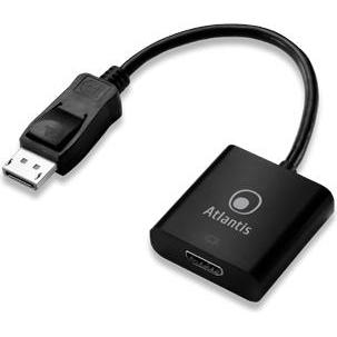 Atlantis Nero Land A04-Dp Hdmi Cavo E Adattatore Video 0,2 M Displayport Hdmi (Hdmi, 20 Cm), Adattatore Dati + Video,
