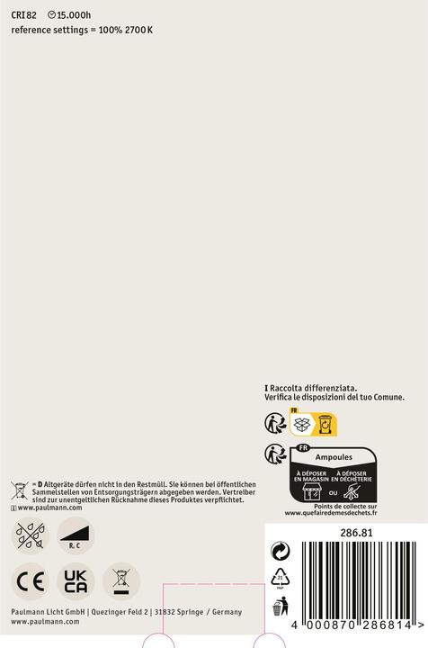 Image du produit Paulmann Globe avec miroir circulaire (E27, 6.50 W, 640 lm, 1 x, F)