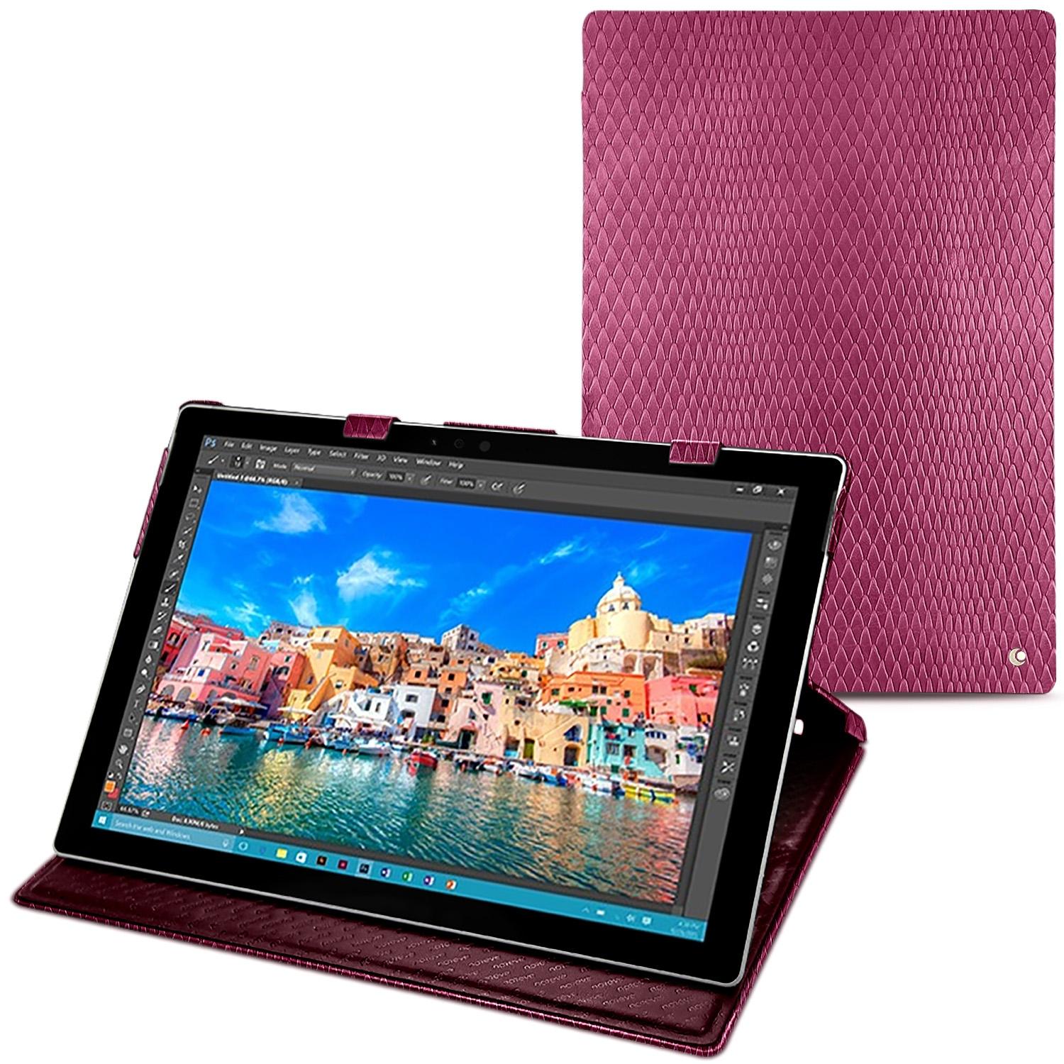 Thumbnail - Noreve Lederschutzhülle vertikal (Microsoft Surface Pro 4), Tablet Hülle, Rosa