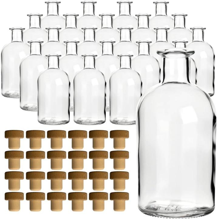Image du produit Gouveo Set de 24 bouteilles en verre, 250ml, Transparent, Bouchon