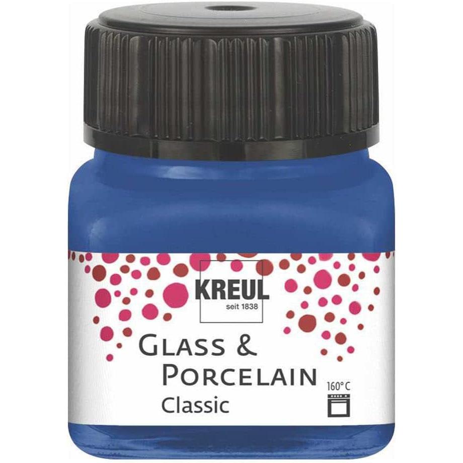 Kreul, Künstlerfarbe + Bastelfarbe, Glass & Porcelain Classic, Porzellan- und Glasfarbe (Kobaltblau, 20 ml)
