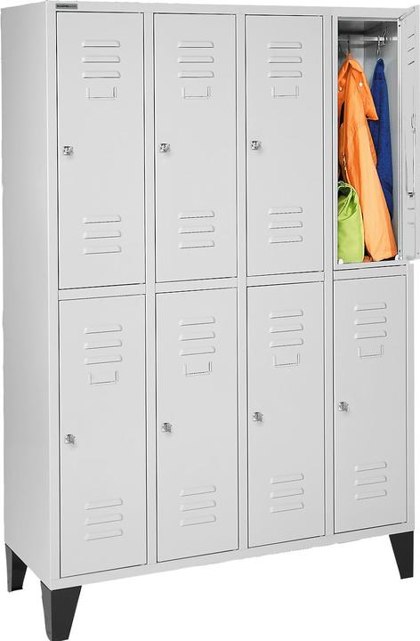 Produktbild Schäfer Shop Kleiderspind, 2 x 4 Abteile, m. Sockel, Abteilbreite 300 mm (123 cm, 185 cm)