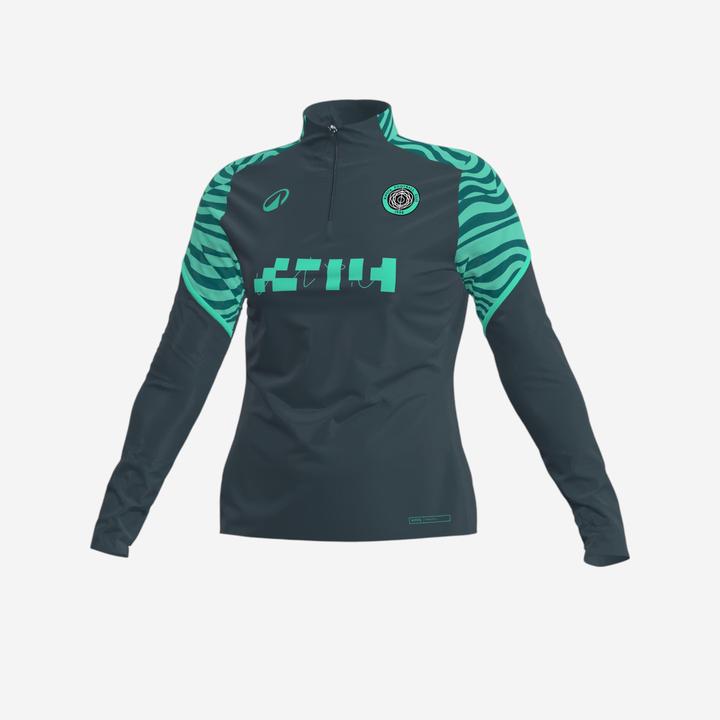 Image du produit Kipsta Sweat de football 1/2 zip Viralto Femme Vert (S)