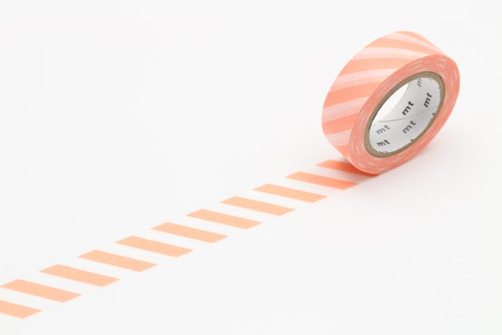 MT Masking Tape MT 01D Washi Tape: stripe salmon pink Einzelverpackung