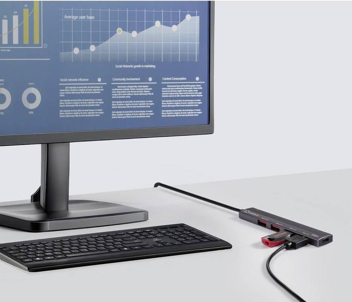 Produktbild Renkforce RF-USBCH-200 1+4 Port USB-C® (USB 3.2 Gen 1) Multiport Hub mit Alumini (USB-C, 5 Ports)