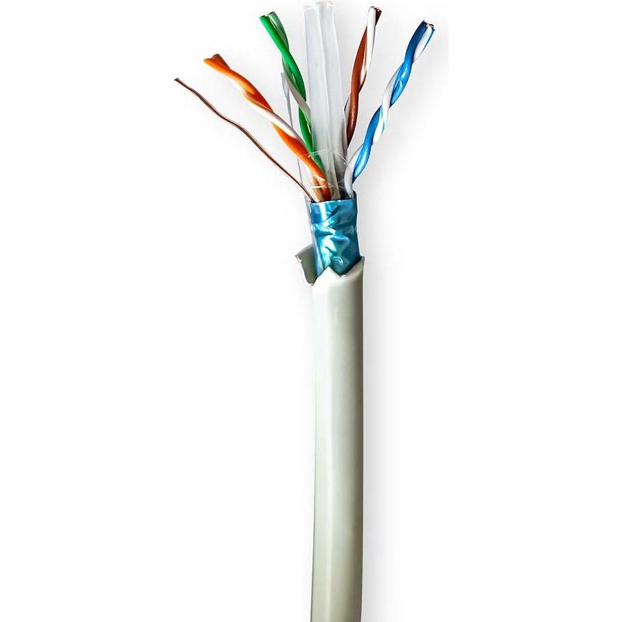 Nedis Netzwerk-Kabel Rollen CAT6 Litzenleitung F/UTP Reines Kupfer 100.0 m Innenbereich (F/UTP, CAT6, 100 m), Netzwerkka...