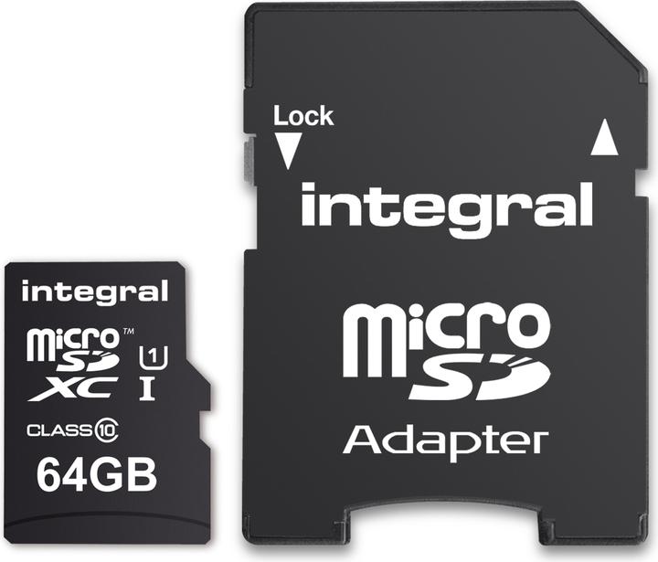 Actual product image INMSDX64G10-90SPTAB Memory Card MicroSDXC UHS-I Class 10 (64 GB, microSD, U1, UHS-I)