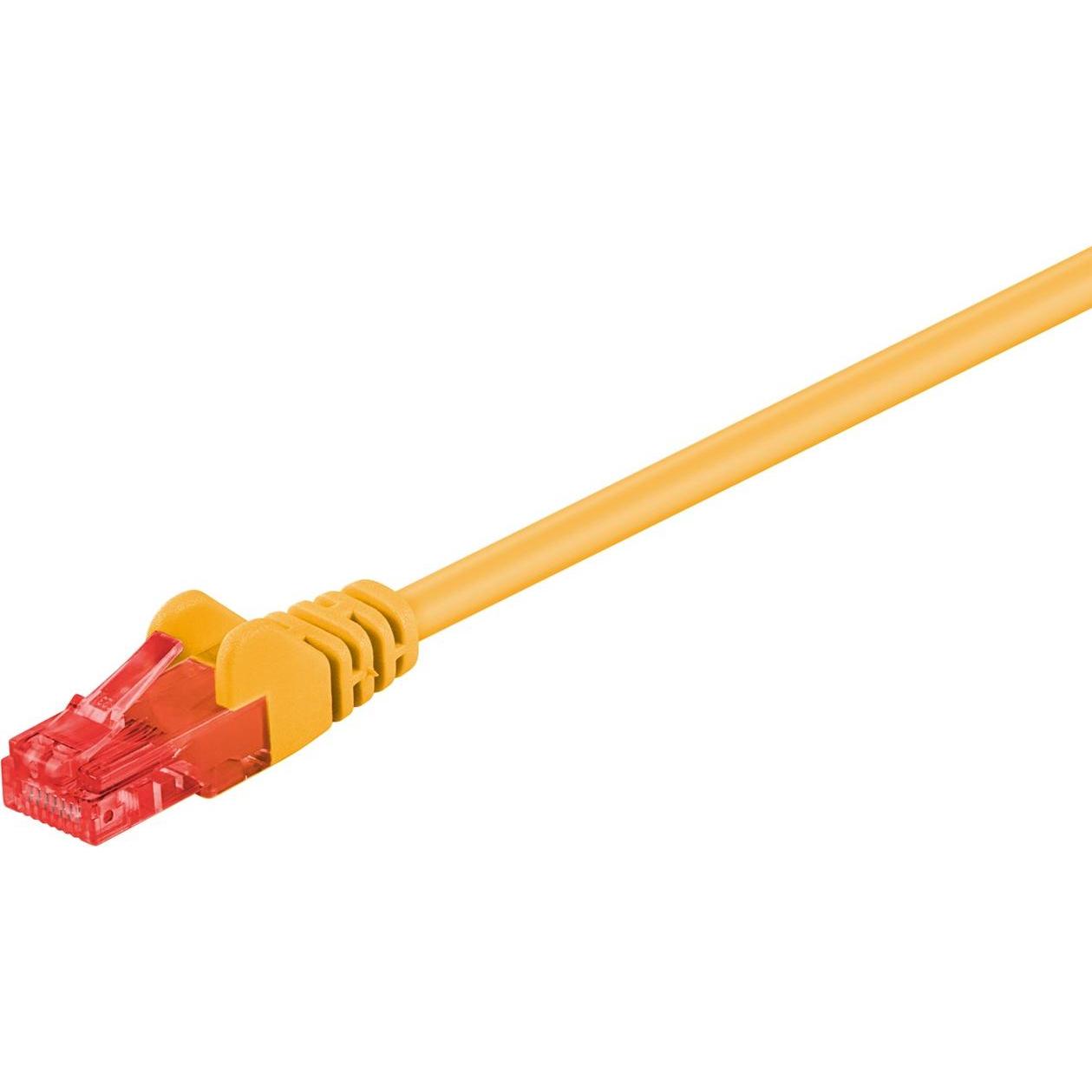 Goobay CAT 6 Patchkabel, U/UTP, Gelb, 1 m (U/UTP, CAT6, 1 m), Netzwerkkabel
