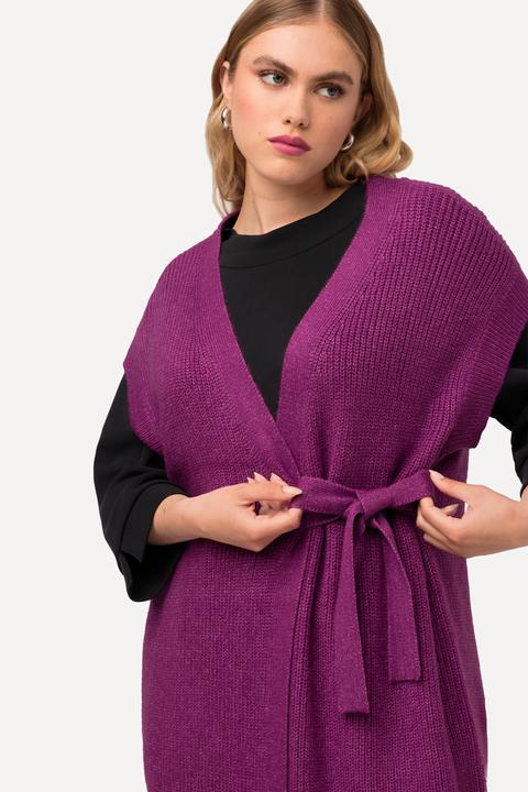 Actual product image Ulla Popken Knit Sleeveless Wrap Cardigan (50, 52)