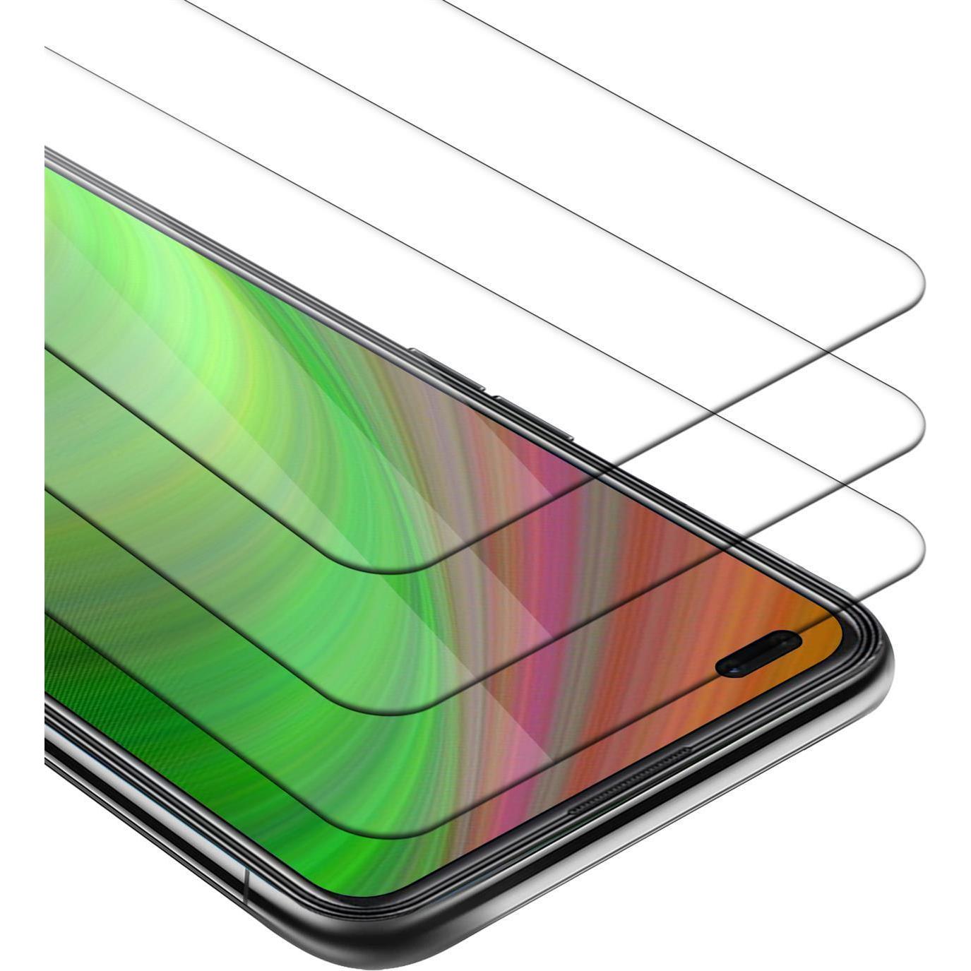 Cadorabo Displayschutzglas (3 Stück, Oppo Reno 4), Smartphone Schutzfolie, Transparent