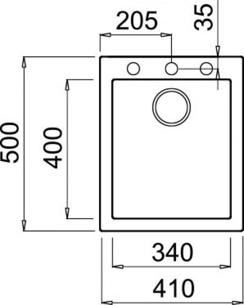 Immagine prodotto Elleci Quadra 100 Lavello montato su piano Rettangolare Granitek (Lavandino montato in alto, 50 cm, 41 cm)