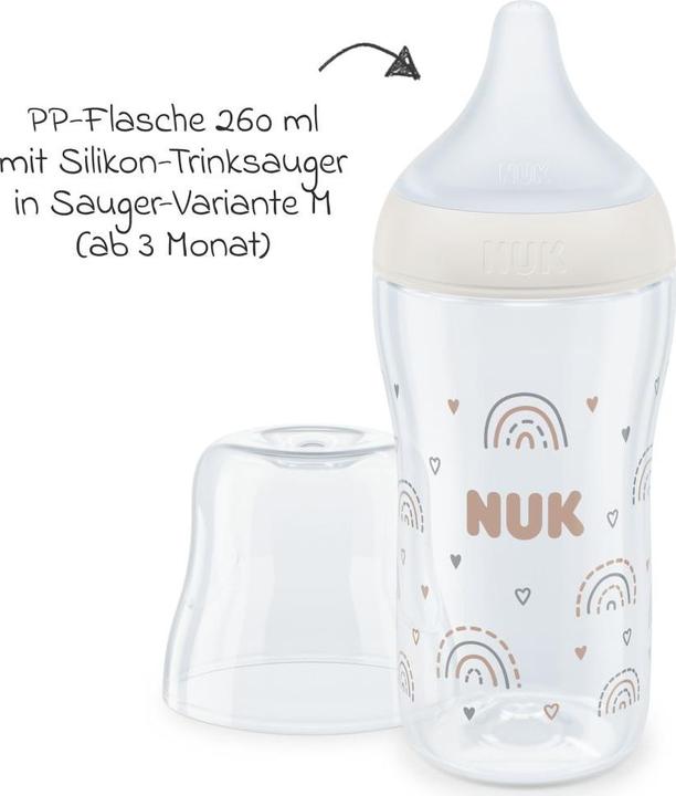 Produktbild NUK Babyflaschen PP-Flasche Perfect Match 260 ml + Silikon-Sauger (260 ml)