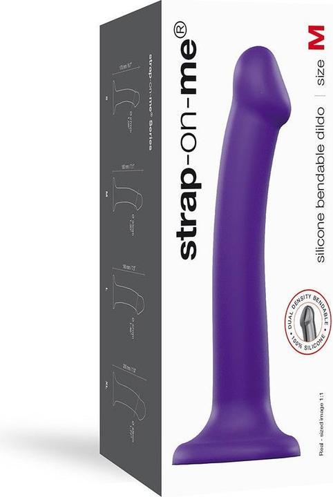 Actual product image Strap-on-me Semi-Realistic Dual Density Bendable Dildo Purple M