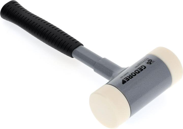 Actual product image Gedore Recoilless soft-face hammer, Ø 60 mm, tubular steel handle, replaceable polyamide heads (1800 g)