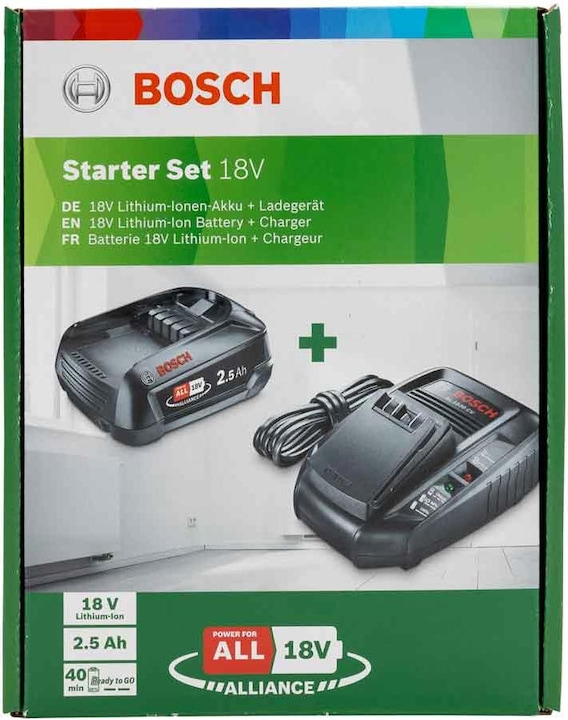 Produktbild Bosch Home & Garden Starter-Set PBA 18V (1x2,5Ah) + AL 1830 CV (18 V)